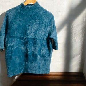 Bailey 44 Blue Textured Turtleneck Sweater Sz XL Women